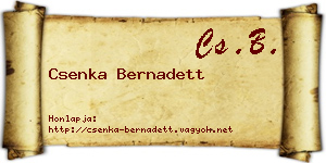 Csenka Bernadett névjegykártya