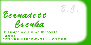 bernadett csenka business card